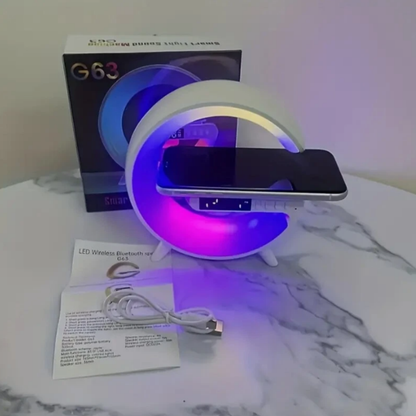 Haut-parleur, Lampe LED, horloge&Réveil , Chargeur Sans Fil et Enceinte Bluetooth