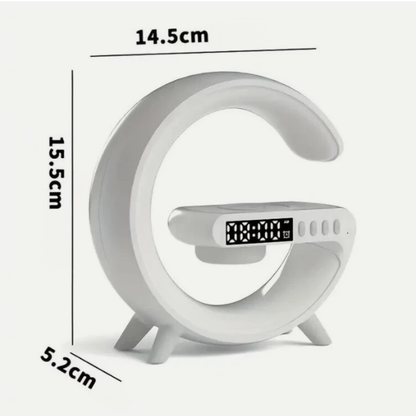 Haut-parleur, Lampe LED, horloge&Réveil , Chargeur Sans Fil et Enceinte Bluetooth